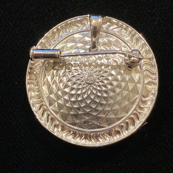 Nicole Barr “Blue Circle” Pearl Brooch /Pendant - Picture 3 of 4